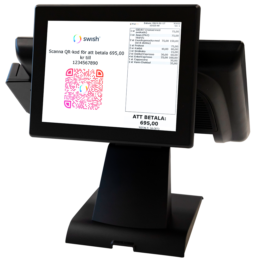 kunddisplay för swishbetalning